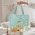 Sandcastle Starfish Conch Shell Seashells Coral Oval Medallion - Coastal Travel Carry Gift Quilted Tote Bag - 5