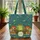Friendly Green Frog Spotted Mushrooms Jungle Leaves Floral Wreath - Everyday Carry Gift Quilted Tote Bag - 3