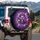 Glowing Purple Skull Golden Crown Rose Nebula - Fantasy Vehicle Decor Spare Tire Cover - 3