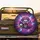 Glowing Purple Skull Golden Crown Rose Nebula - Fantasy Vehicle Decor Spare Tire Cover - 2