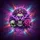 Glowing Purple Skull Golden Crown Rose Nebula - Fantasy Vehicle Decor Spare Tire Cover - 6