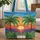Personalized Tropical Palm Trees Sunset Sky Ocean Leaf Garland - Everyday Carry Gift Quilted Tote Bag - 1