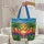 Personalized Tropical Palm Trees Sunset Sky Ocean Leaf Garland - Everyday Carry Gift Quilted Tote Bag - 5