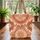 Continuous Fluid Tie-Dye Mandala Organic Swirls Bubble Letters Everyday Carry Gift Quilted Tote Bag - 3