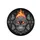 Ornate Sugar Skull Calavera Fiery Flames Monarch Butterfly - Day of the Dead Gift Spare Tire Cover - 4