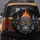 Ornate Sugar Skull Calavera Fiery Flames Monarch Butterfly - Day of the Dead Gift Spare Tire Cover - 5