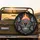 Ornate Sugar Skull Calavera Fiery Flames Monarch Butterfly - Day of the Dead Gift Spare Tire Cover - 2