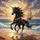 Black Unicorn Ocean Waves Sailing Ship Seascape - Fantasy Lover Gift Spare Tire Cover - 6
