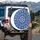 Dense Evil Eyes Wavy Royal Blue Gold Navy White - Protective Car Travel Accessory Spare Tire Cover - 3