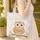 Baby Owl Big Eyes Golden Brown Branch Polka Dot Name Flag - Everyday Carry Gift for Owl Lovers Quilted Tote Bag - 4