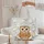 Baby Owl Big Eyes Golden Brown Branch Polka Dot Name Flag - Everyday Carry Gift for Owl Lovers Quilted Tote Bag - 5