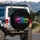 Rainbow Glowing Sports Car Paint Burst - Automotive Lover Gift Spare Tire Cover - 3