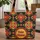 Folk Art Geometric Tile Red Orange Yellow Multi-Petal Flower Medallion Everyday Carry Gift Quilted Tote Bag - 1