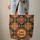 Folk Art Geometric Tile Red Orange Yellow Multi-Petal Flower Medallion Everyday Carry Gift Quilted Tote Bag - 6