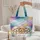 Fluffy Puppies Floral Wreath Personalized Name Everyday Carry Gift Quilted Tote Bag - 5