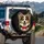 Welsh Corgi Dog Red Bow Tie Paw Print Bones Black Background - Dog Lover Gift Spare Tire Cover - 3