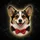 Welsh Corgi Dog Red Bow Tie Paw Print Bones Black Background - Dog Lover Gift Spare Tire Cover - 6