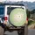 White Daisy Floral Field Olive Green Polka Dot - Outdoor Decor Gift for Garden Lover Spare Tire Cover - 3