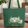 Vintage Travel Trailer Pine Trees Floral Wreath Everyday Carry Gift Quilted Tote Bag - 1