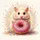 Fluffy Hamster Donut Pink Frosting Sprinkles - Sweet Treat Lover Gift Spare Tire Cover - 6
