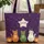 Personalized Star Name Halloween Cats Jack-o'-Lanterns Cat Lover Gift Quilted Tote Bag - 1
