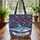Great White Shark Colorful Fish Sea Bubbles - Ocean Lover Everyday Carry Gift Quilted Tote Bag - 3