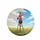 Woman in Red Dress Painting Blue Sky, Wildflower Field – Creative Spirit Car Decor Gift Spare Tire Cover - 4