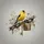American Goldfinch Golden Key Rusty Chain Weathered Padlock - Wildlife Treasure Gift Spare Tire Cover - 6