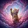 Orange Tabby Kitten Blue Eyes Cosmic Nebula Celestial Dust Starry Galaxy - Cat Lover Gift Spare Tire Cover - 6
