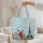 Dutch Windmill Red Sails Canal House Church Wispy Sky Scene - Travel Essentials Gift Quilted Tote Bag - 5