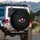 Large Red Eye White Pupil Spiky Eyelashes Dark Energy Flows Black Background - Vehicle Decor Gift Spare Tire Cover - 3