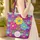 Vibrant Folk Art Flowers Name Hoop - Everyday Carry Gift Quilted Tote Bag - 4