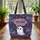 Whimsical Ghost Speech Bubble Personalized Stars Everyday Carry Gift Quilted Tote Bag - 3