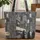 Silhouetted Men Fedoras Cinema Marquee Art Deco City - Movie Lover Everyday Carry Gift Quilted Tote Bag - 1