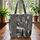 Silhouetted Men Fedoras Cinema Marquee Art Deco City - Movie Lover Everyday Carry Gift Quilted Tote Bag - 3