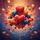 Vibrant Heart Balloons Floating Sparkles Glowing Bokeh - Celebration Gift Spare Tire Cover - 6