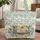 Gold Cover Ornate Open Book Curved Scroll Blue Flowers Green Foliage - Everyday Carry Gift Quilted Tote Bag - 1