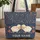 Blushing Sleepy Sheep Folk Art Floral Personalized Name Everyday Carry Gift for Kids Quilted Tote Bag - 1