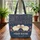 Blushing Sleepy Sheep Folk Art Floral Personalized Name Everyday Carry Gift for Kids Quilted Tote Bag - 3