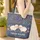 Blushing Sleepy Sheep Folk Art Floral Personalized Name Everyday Carry Gift for Kids Quilted Tote Bag - 4