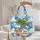 Beach Shells Starfish Umbrella Palm Trees Ocean Waves - Travel Essentials Gift for Beach Lovers Quilted Tote Bag - 5