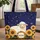 Personalized Smiling Sheep Sunflowers Starry Sky - Travel Essentials Quilted Tote Bag - 1