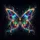 Bioluminescent Butterfly Iridescent Wings Cosmic Nebula - Cosmic Decor Gift Spare Tire Cover - 6