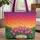 Sunset Sky Meadow Tulips Leaf Garland Hearts Stars - Everyday Carry Gift Quilted Tote Bag - 1