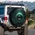 Green Dinosaur Hood Grinning Black Character Jungle Forest - Vehicle Accessory Gift Spare Tire Cover - 3