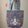 Organic Floral Leaf Cat Face Green Eyes - Everyday Carry Gift for Cat Lover Quilted Tote Bag - 6