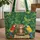 Jungle Monkeys Parrots Name Scroll Lush Foliage - Wildlife Lover Everyday Carry Gift Quilted Tote Bag - 1