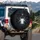 Cracked Skull Glowing Red Eyes Skeletal Hands Energy Orb Dark Smoke Arcane Symbols Ancient Ruins - Fantasy Lover Gift Spare Tire Cover - 3