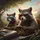 Raccoons Red Blue Sunglasses Steering Wheel - Adventure Lover Road Trip Gift Spare Tire Cover - 6