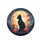 Black Cat Luminous Moon Orange Roses - Gothic Car Decor Gift for Cat Lover Spare Tire Cover - 4